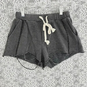POL striped pull on ripped shorts women's S
